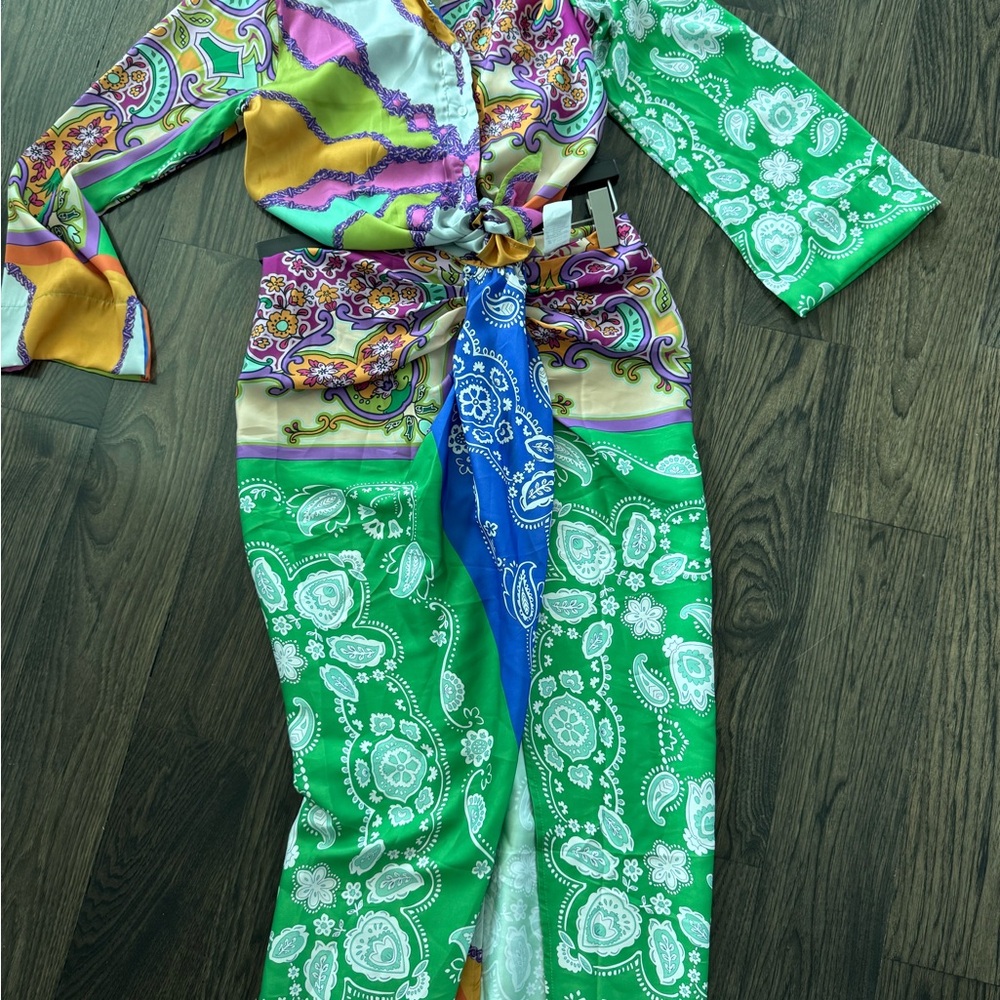 Colorful Paisley Print Dress